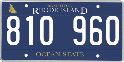 RI license plate 810960