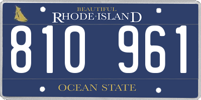 RI license plate 810961