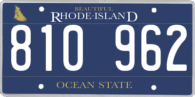 RI license plate 810962