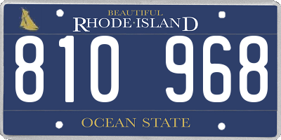 RI license plate 810968