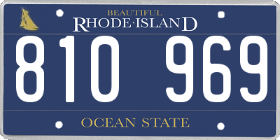 RI license plate 810969
