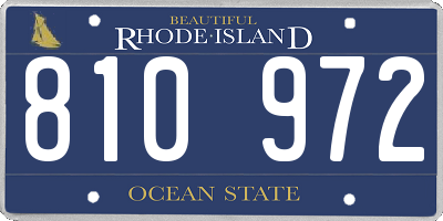 RI license plate 810972
