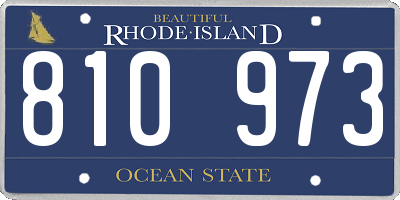 RI license plate 810973