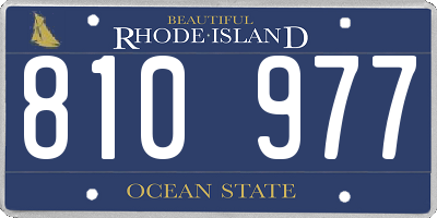 RI license plate 810977