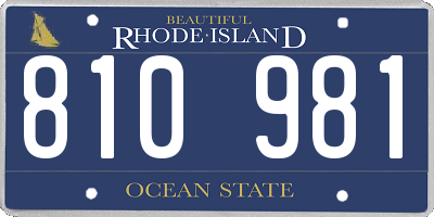 RI license plate 810981