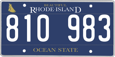 RI license plate 810983