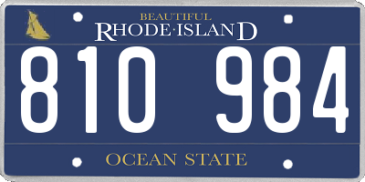 RI license plate 810984