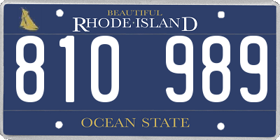 RI license plate 810989