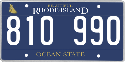 RI license plate 810990