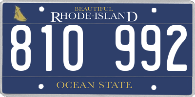 RI license plate 810992
