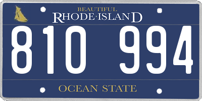 RI license plate 810994