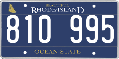 RI license plate 810995
