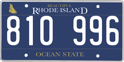 RI license plate 810996