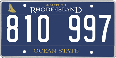 RI license plate 810997