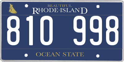 RI license plate 810998