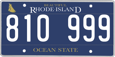 RI license plate 810999