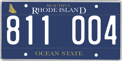 RI license plate 811004