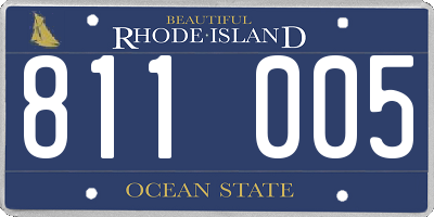 RI license plate 811005