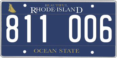 RI license plate 811006