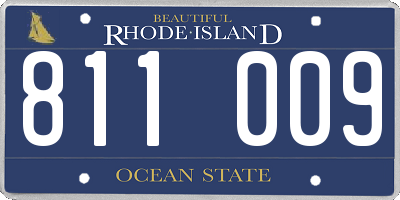 RI license plate 811009