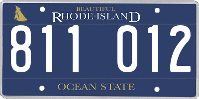RI license plate 811012
