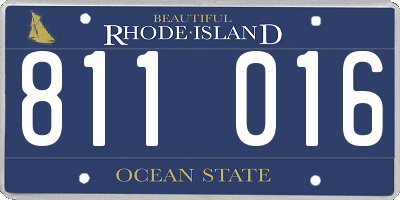 RI license plate 811016