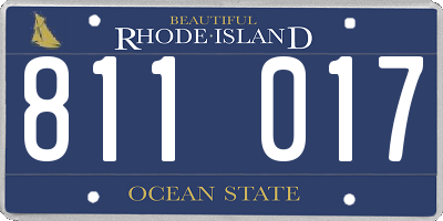 RI license plate 811017