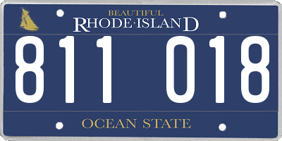 RI license plate 811018