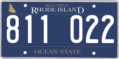 RI license plate 811022