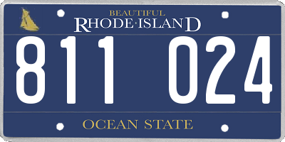 RI license plate 811024