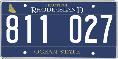 RI license plate 811027