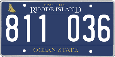 RI license plate 811036