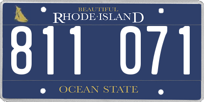 RI license plate 811071