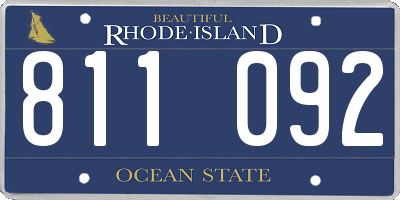 RI license plate 811092