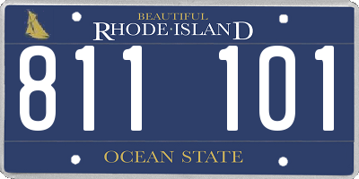 RI license plate 811101