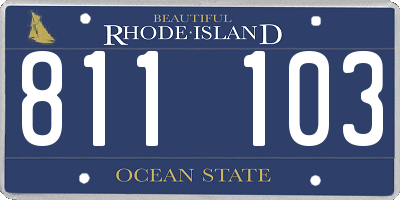 RI license plate 811103