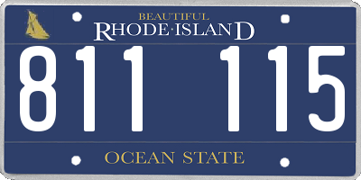 RI license plate 811115