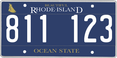 RI license plate 811123