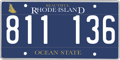 RI license plate 811136