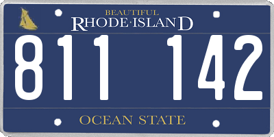 RI license plate 811142