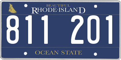 RI license plate 811201