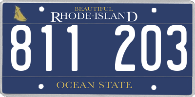 RI license plate 811203