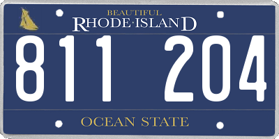 RI license plate 811204