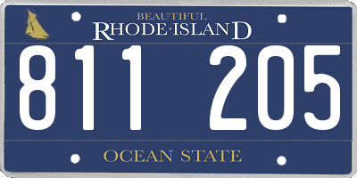 RI license plate 811205