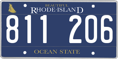 RI license plate 811206