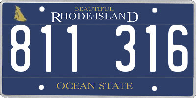RI license plate 811316