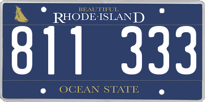 RI license plate 811333