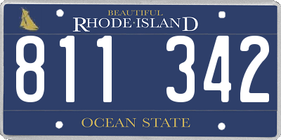 RI license plate 811342