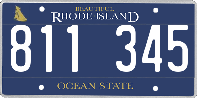 RI license plate 811345