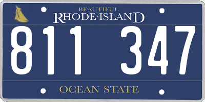 RI license plate 811347
